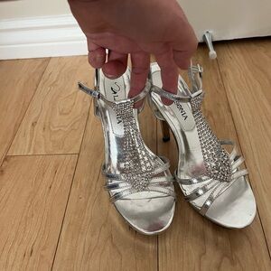 Silver Rhinestone Heels